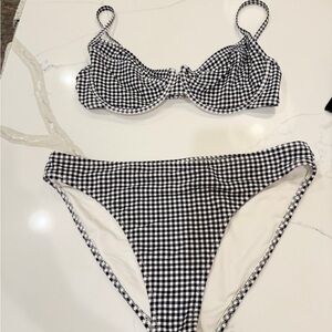 OLD NAVY Black and White Gingham Bikini Set